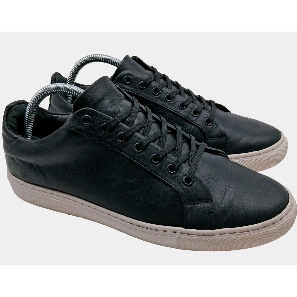 Thursday Everyday Shoes Mens Size 9.5 Black Leather Low Top Casual Sneakers